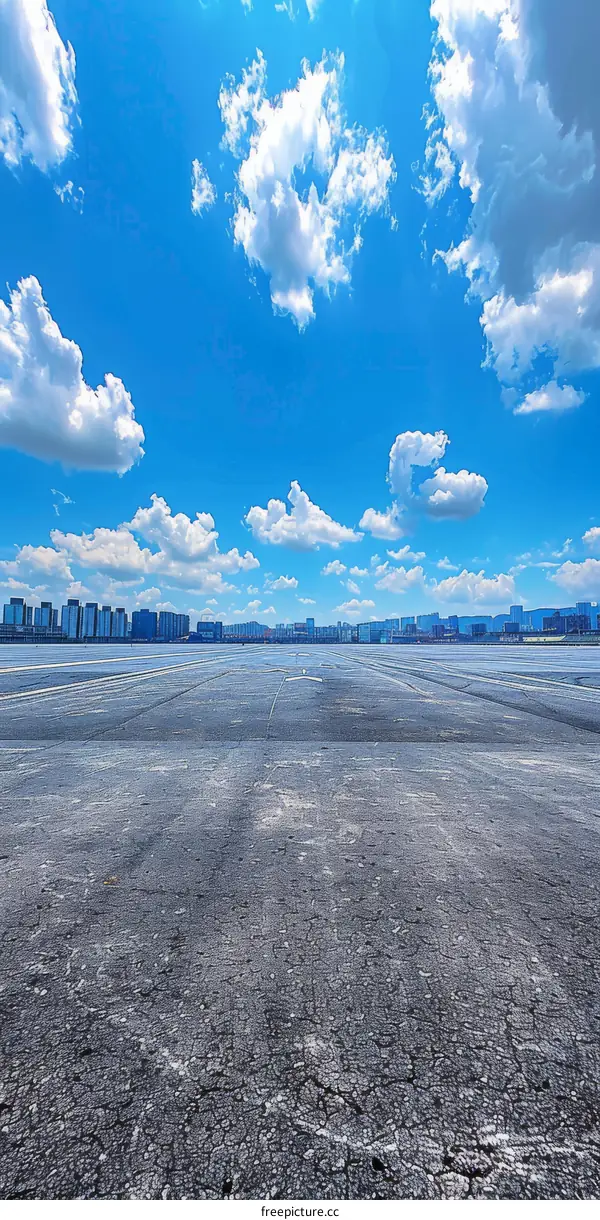 City Skyline with Blue Sky