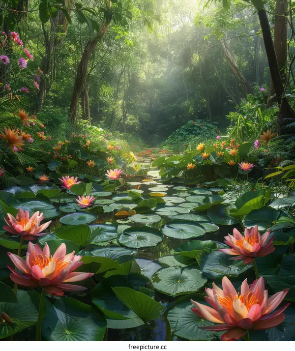 Mystical Journey through the Lush Rainforest with Vibrant River