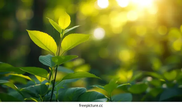 Close-up of green leaves with blurred background