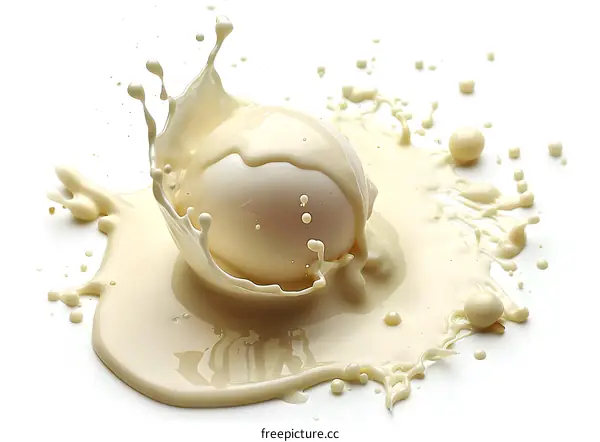 Egg Dropped in Milk Splash