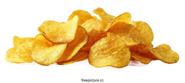 [Transparent Background PNG]Delicious Crispy Potato Chips Pile