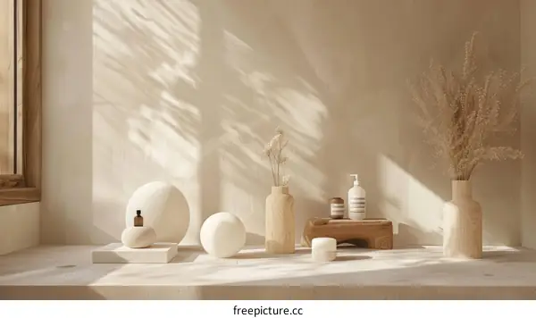 Still Life with Vases and Beauty Products