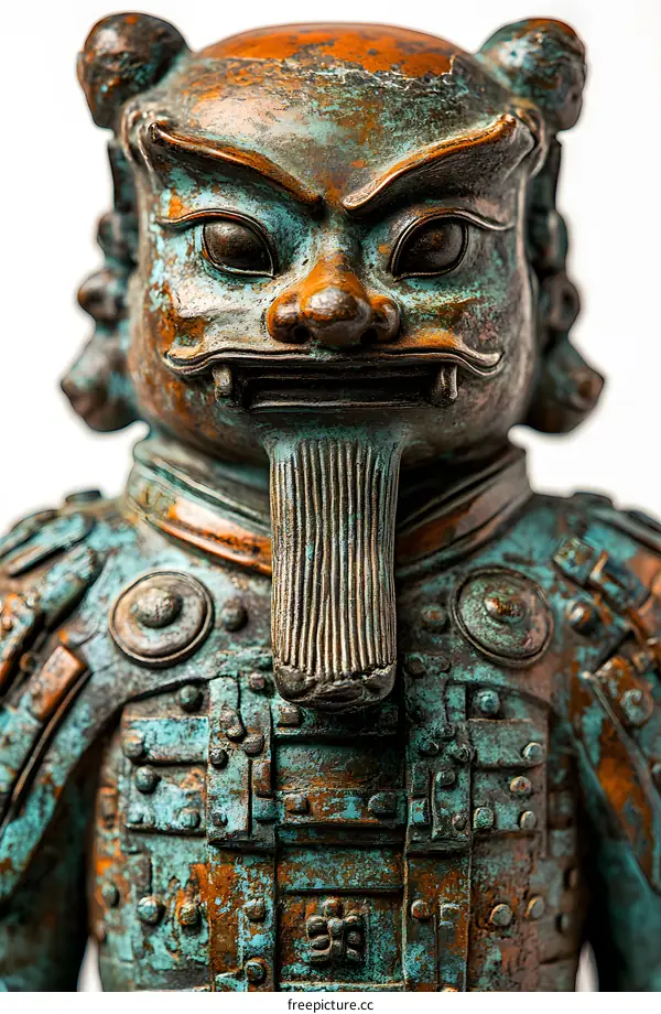 Close Up Of An Ancient Chinese Warrior Statue