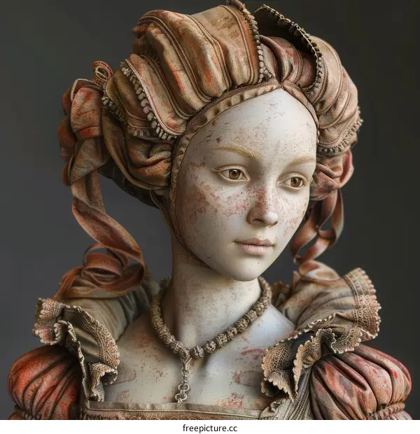Renaissance Era Female Bust Illustration