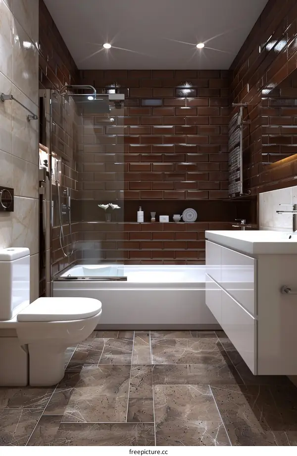 brown bathroom interior