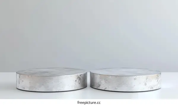 Silver Round Display Podiums