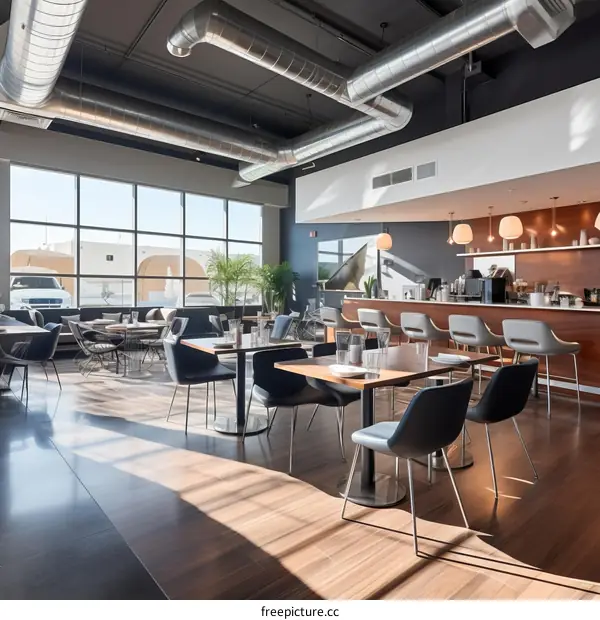 A Restaurant with a Modern Industrial Interior Design