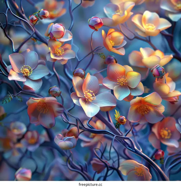 ethereal flowers at dusk