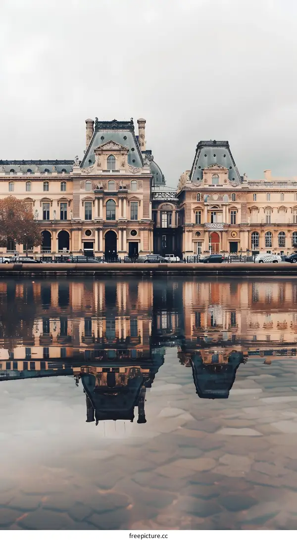 Reflection of Classic European Architecture in Water