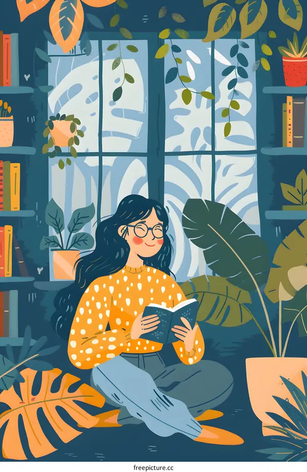 Woman Reading a Book by Window in Cozy Home