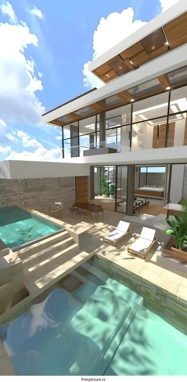 Modern Villa with Swimming Pool and Patio