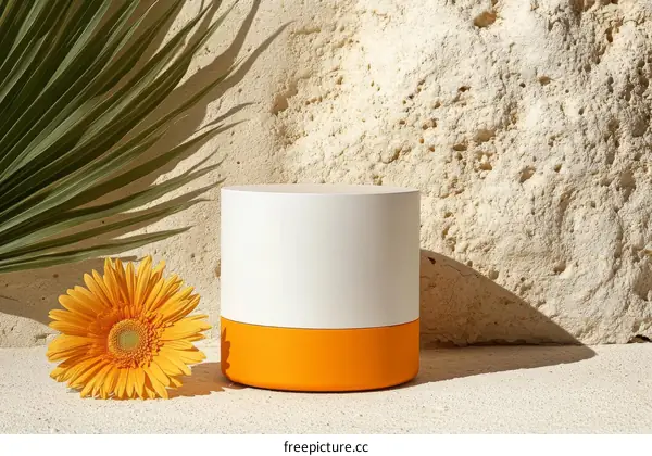 Modern Empty Cylinder Display for Cosmetics or Product Presentation