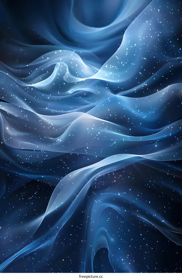 Blue silk-like waves