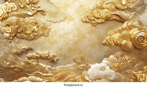 Golden Cloud Decorative Panel Design