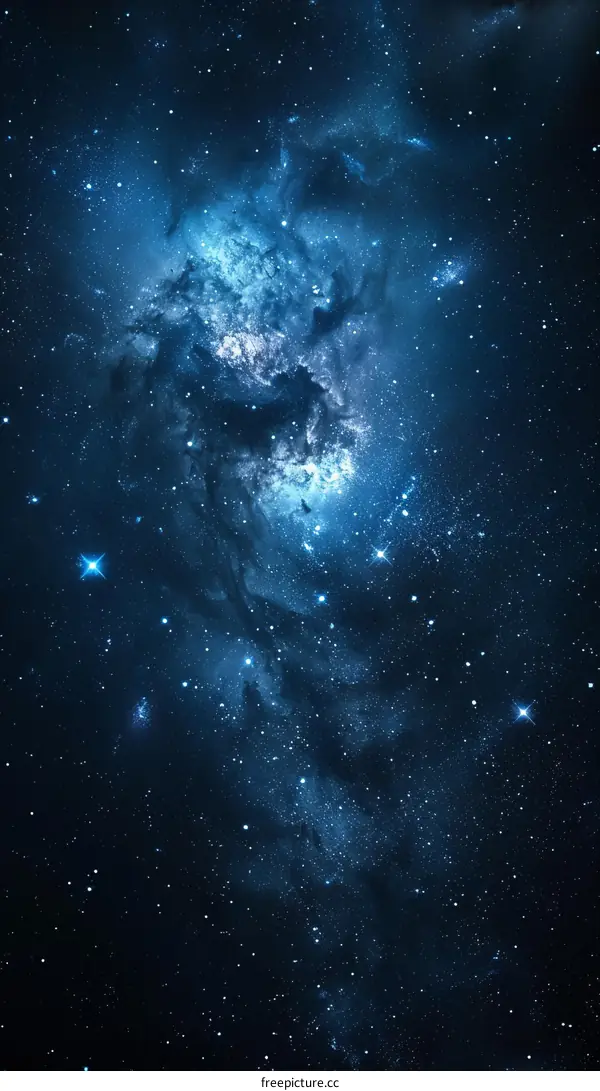 Blue and purple nebula with stars