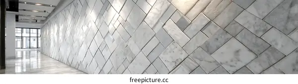Modern Marble Wall Tiles Pattern in a Hallway