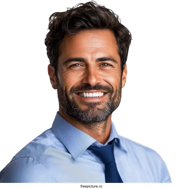 [Transparent Background PNG]Smiling Caucasian Business Man Portrait