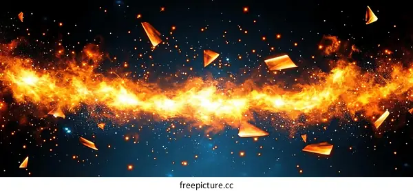 Abstract Fiery Space Explosion Illustration