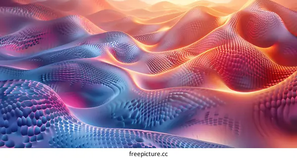 Abstract 3D Rendered Hilly Terrain