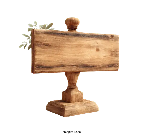 [Transparent Background PNG]Vintage Wooden Sign Display Stand