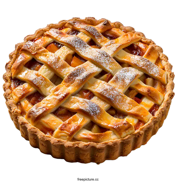 [Transparent Background PNG]A delicious homemade apple pie with a lattice crust