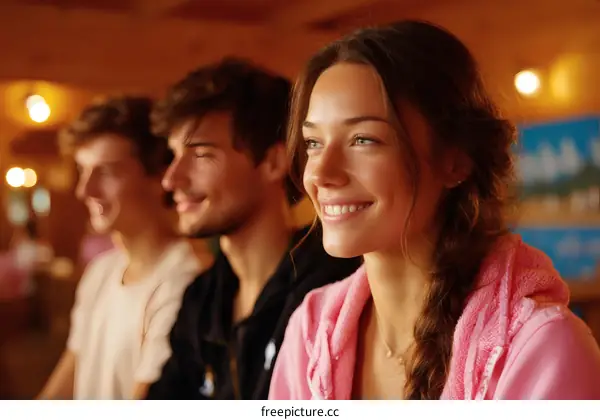 Three Young Adults Enjoying a Relaxed Moment