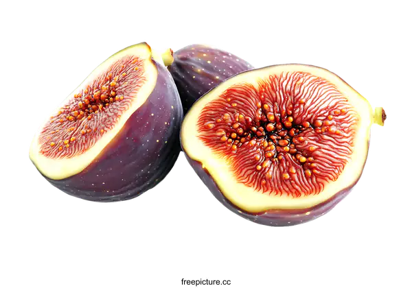 [Transparent Background PNG]Fresh Figs Sliced Close-up