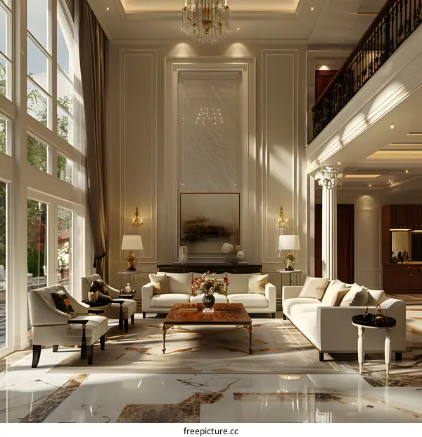 The interior of a luxury living room