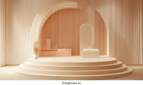 Beige Minimalist Modern Display Stage