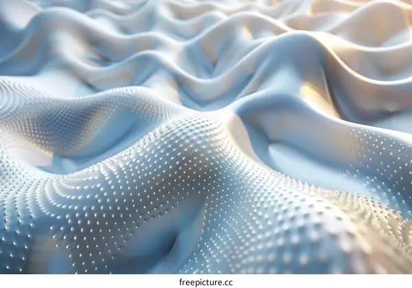 Mesmerizing White Waves with Silver Accents and 3D Effect