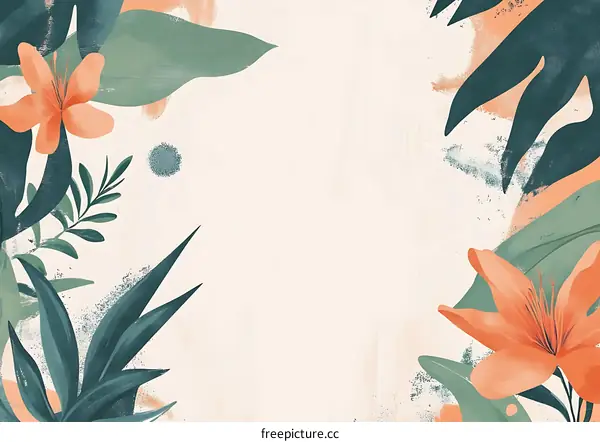 Tropical Flower Illustration Background