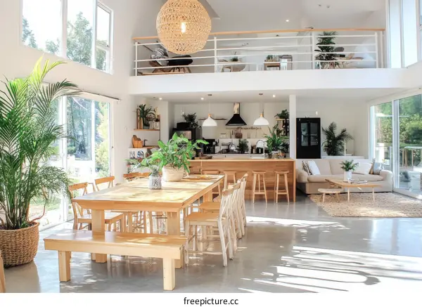 Modern Open-Concept Dining and Kitchen Area