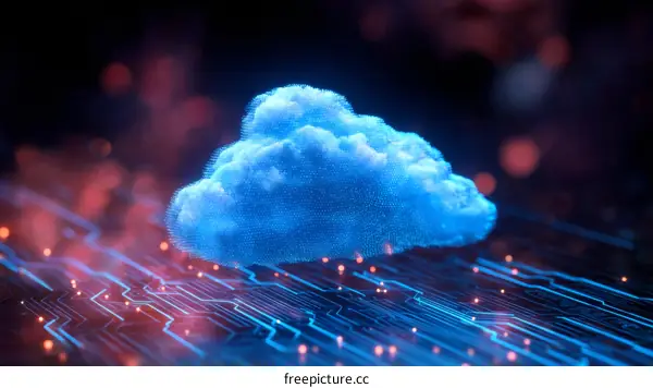 Abstract Cloud Computing Technology Illustration
