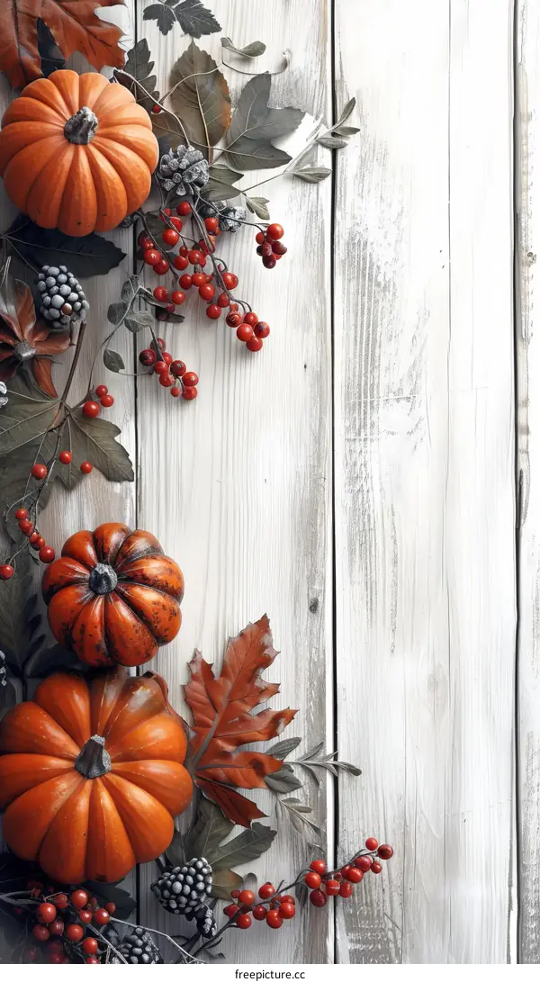 Rustic Thanksgiving Pumpkins and Berries