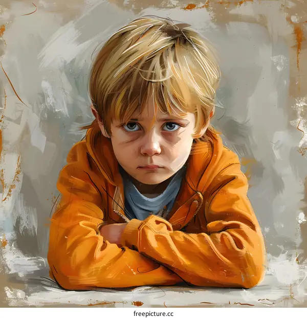 Portrait of a boy with crossed arms