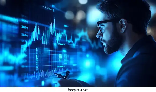 Businessman Analyzing Financial Data