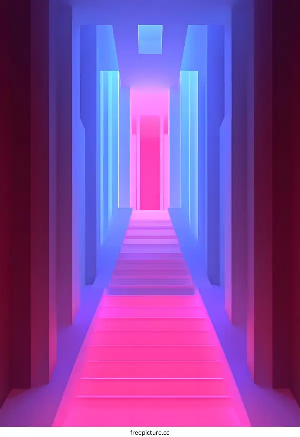 Neon Lights Stairway to Heaven