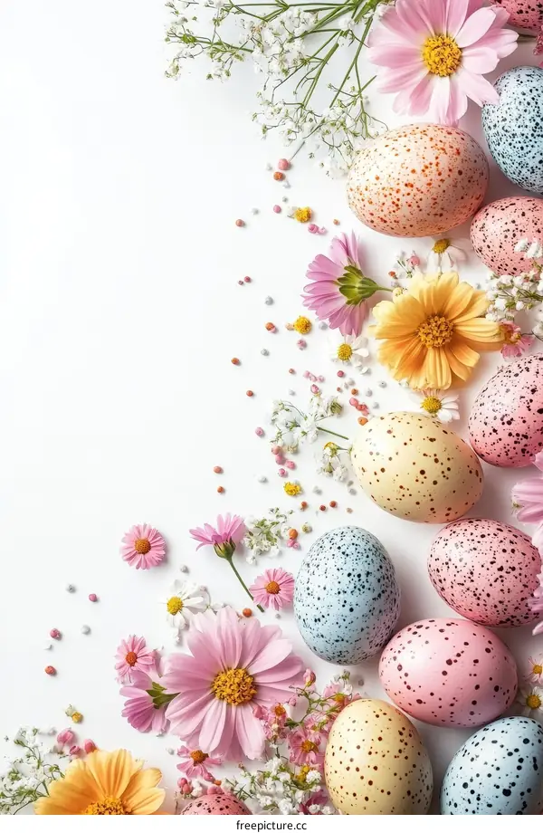 Easter Eggs Decorated with Flowers