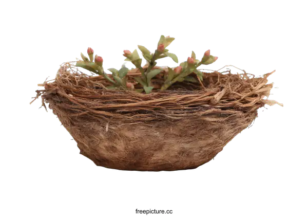 [Transparent Background PNG]Rustic Miniature Bird Nest Planter