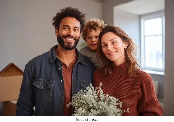 Happy Family Moving to New Home