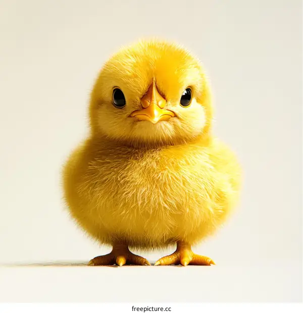 Cute Little Yellow Chick Portrait