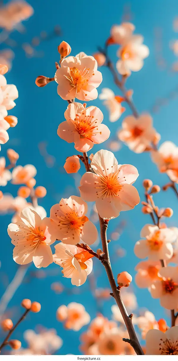 peach blossom closeup