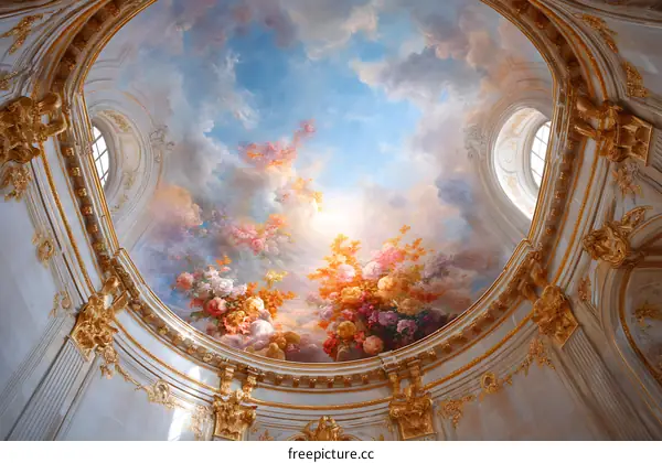 Stunningly Painted Ceiling of a Palace