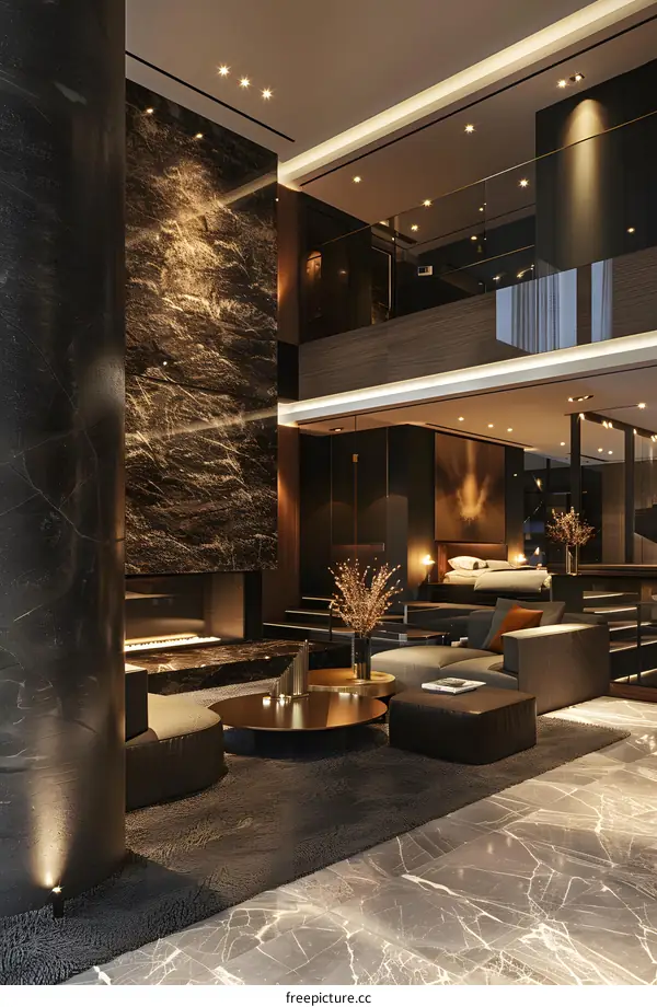 The interior of a luxurious modern residence