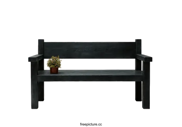 [Transparent Background PNG]Modern Wooden Park Bench with Simple Design