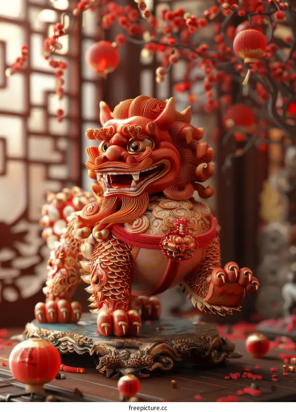 Chinese Lion Dance, a Traditional Cultural Performance