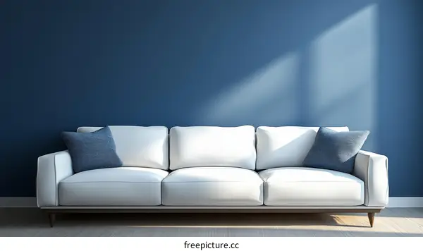 Modern Living Room Interior Design with White Sofa