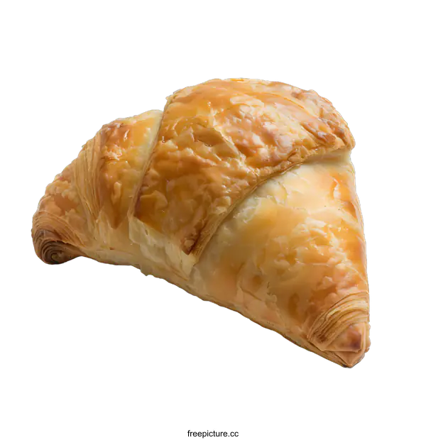 [Transparent Background PNG]Freshly Baked Golden Brown Croissant