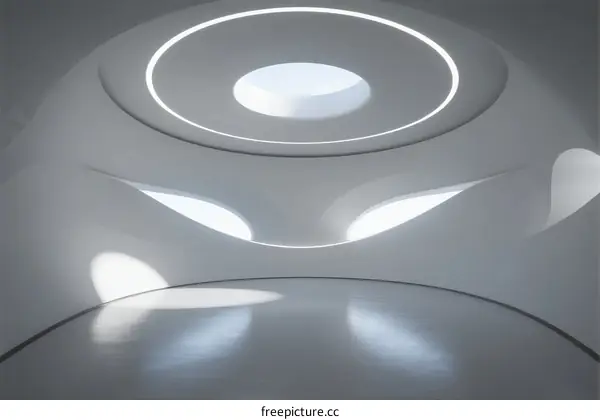 Modern Architecture with Circular Ceiling Lighting Design