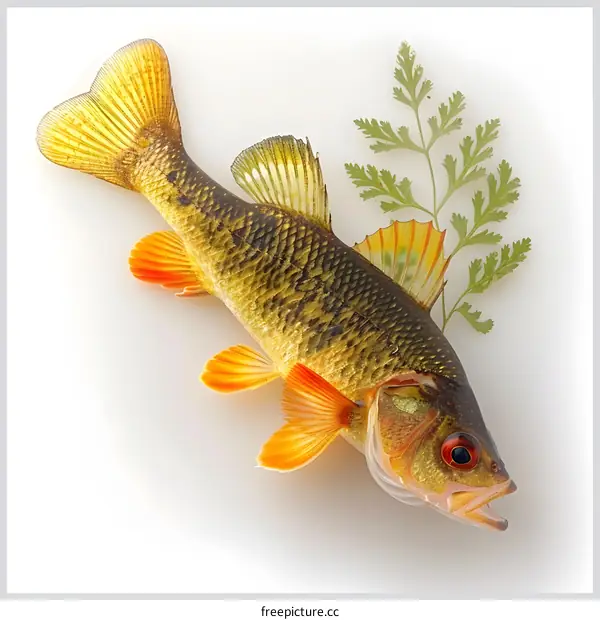 Yellow Perch Fish White Background